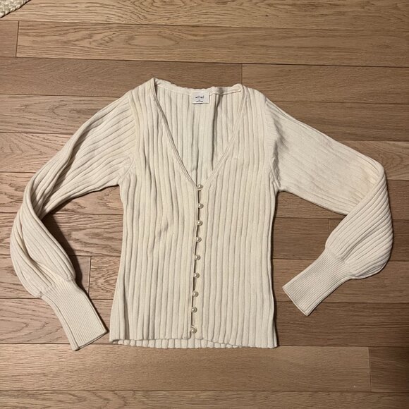 Cream Aritzia Wilfred Pearl Sweater Size XS - Picture 2 of 4